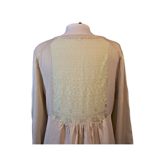 Umgee Tunic Top Size Large L Boho Babydoll Lace Lined 3/4 Sleeve Cotton Blend - Picture 5 of 9